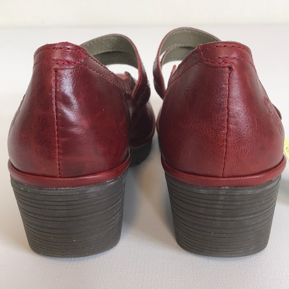 FLY London Woka Leather Mary Jane Heels Shoes - Picture 3 of 7